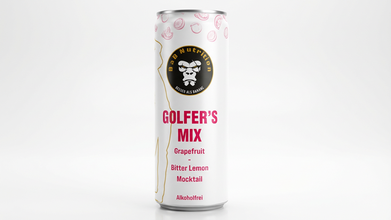 BaB Nutrition GOLFER Getränk – Kalorienarmes Erfrischungsgetränk mit Pink Grapefruit Saft und Tonic-Geschmack. Die perfekte Erfrischung im Bag für 18 Löcher.